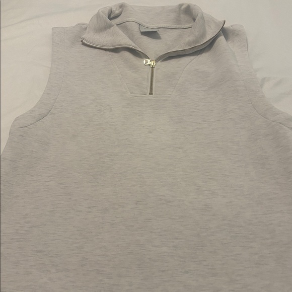 Varley Magnolia Half-Zip Tank Top ivory SZ L double soft hold zipper athleisure - Picture 8 of 10